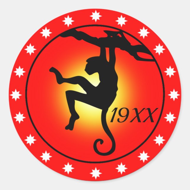 Year of the Monkey Classic Round Sticker (Front)