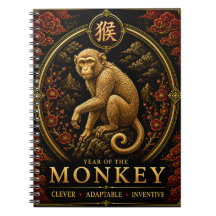 Year of the Monkey Luxury Chinese Zodiac Notebook