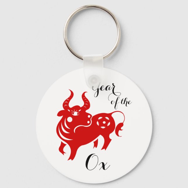 Year of the Ox Chinese Horoscope Magnets Keychain (Front)
