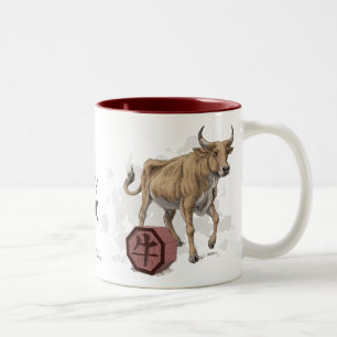 Year of the Ox Chinese Zodiac Art Two-Tone Coffee Mug