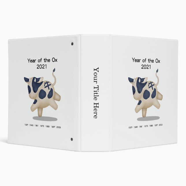Year of the Ox Cute Zodiac Animal 2021 Binder (Background)