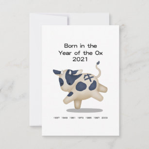 Year of the Ox Personalized Baby Announcement
