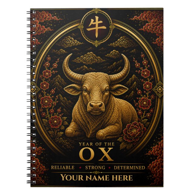 Year of the Ox Personalized Zodiac Notebook (Front)