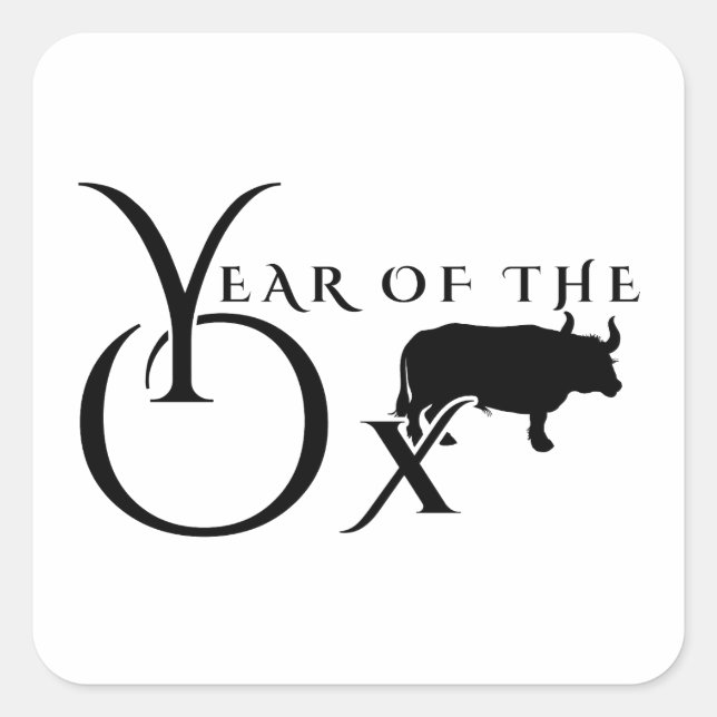 Year of the ox square sticker (Front)