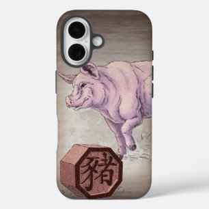 Year of the Pig (Boar) Chinese Zodiac Art iPhone C 16 Case
