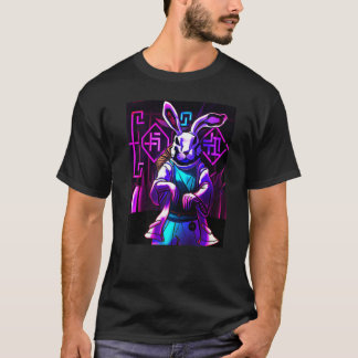 Year of The Rabbit 2023 Chinese Rabbit Synthwave   T-Shirt