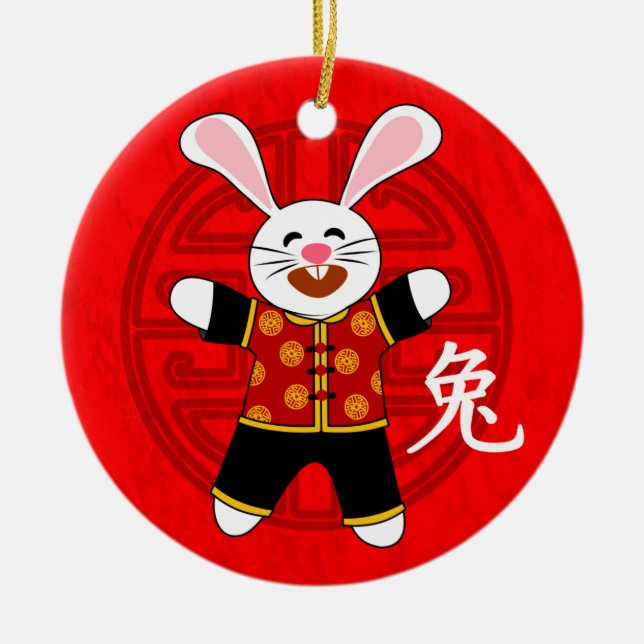 Year of the Rabbit Ceramic Ornament (Front)
