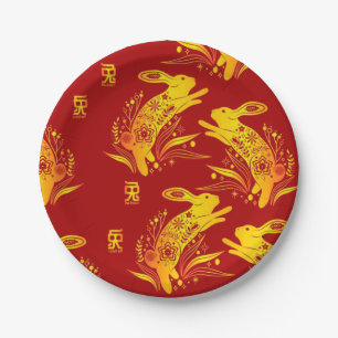 Year of the Rabbit Chinese New Year Zodiac  Paper Plate