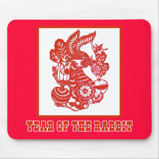 Year of the Rabbit Chinese Paper Cut Art Mouse Pad