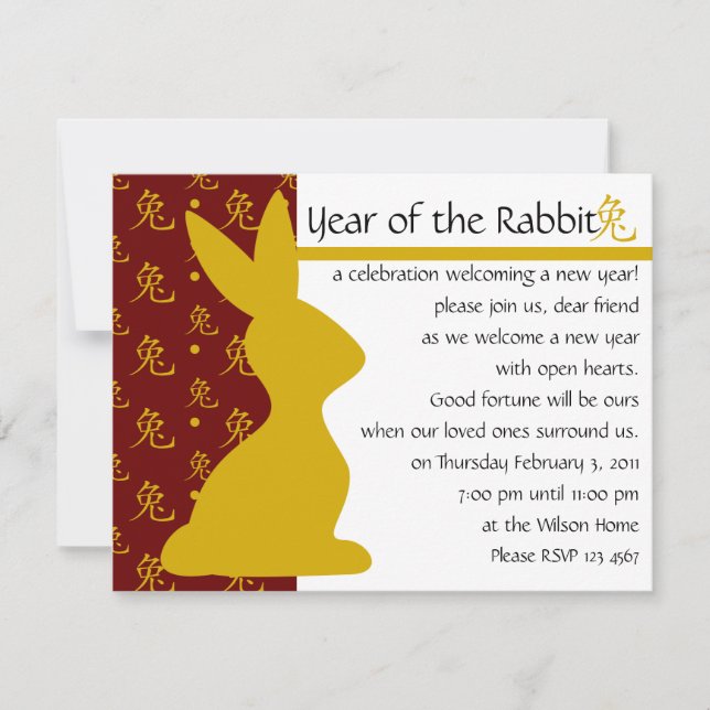 Year of the Rabbit Invitation (Front)