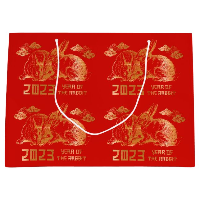 Year of the Rabbit, Lunar New Year Gift Large Gift Bag (Front)