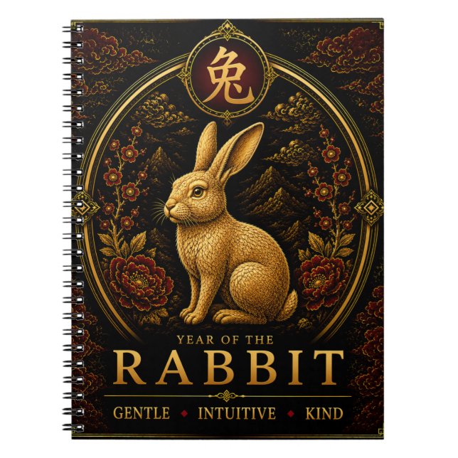 Year of the Rabbit Luxury Chinese Zodiac Notebook (Front)