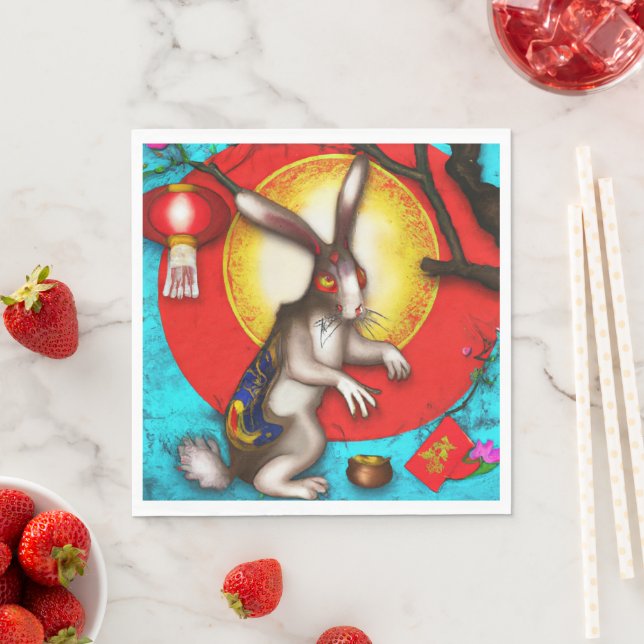 Year of the rabbit napkin (Insitu)