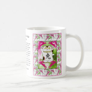 Year of the Rabbit Neko in Raspberry Coffee Mug