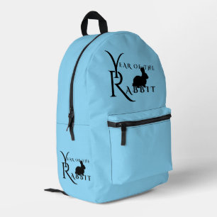 Year of the rabbit printed backpack