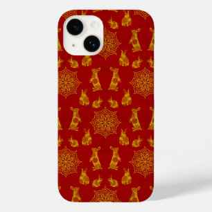 Year of the Rabbit Red and Gold Mandala Pattern Case-Mate iPhone 14 Case