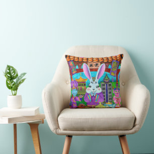 Year of the rabbit throw pillow