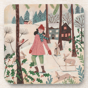 Year of the rabbit woman in the snow  coaster