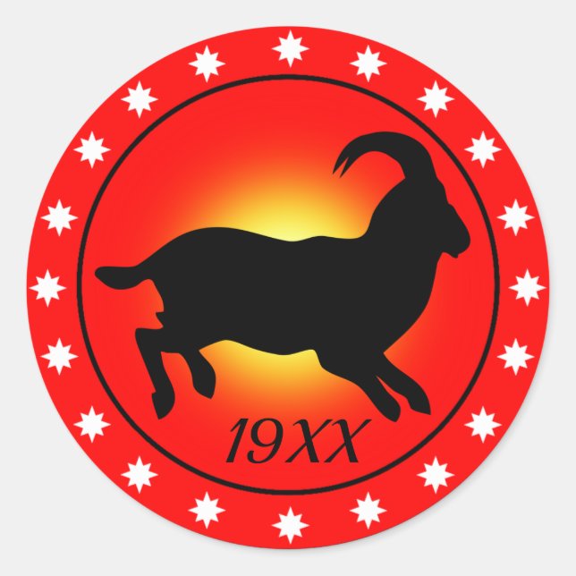 Year of the Ram / Goat / Sheep Classic Round Sticker (Front)