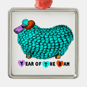 Year of the Ram Sheep or Goat - Metal Ornament