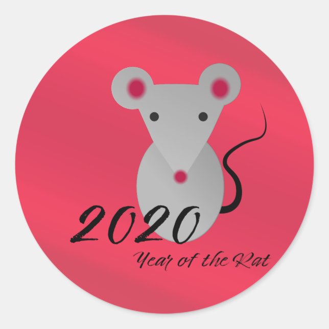 Year of the Rat 2020 Classic Round Sticker (Front)