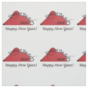 Year of the Rat 2020 Happy New Year Fabric