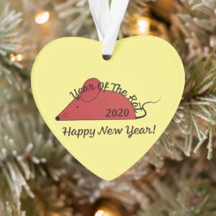 Year of the Rat 2020 Happy New Year Ornament
