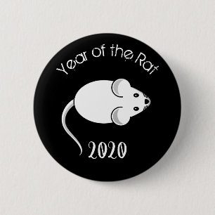 Year of the Rat 2020 Mouse with Text 2 Inch Round Button