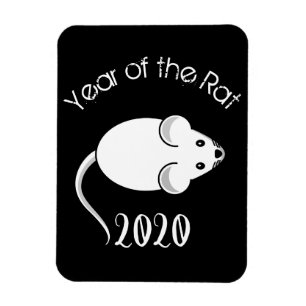 Year of the Rat 2020 Mouse with Text Magnet