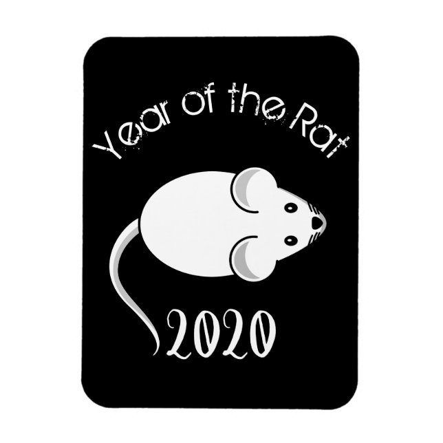Year of the Rat 2020 Mouse with Text Magnet (Vertical)