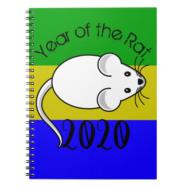 Year of the Rat 2020 Mouse with Text Notebook (Front)