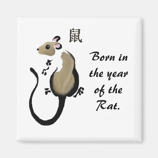 "Year of the rat" Asian Rat magnet (Front)