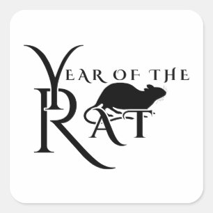 Year of the rat square sticker