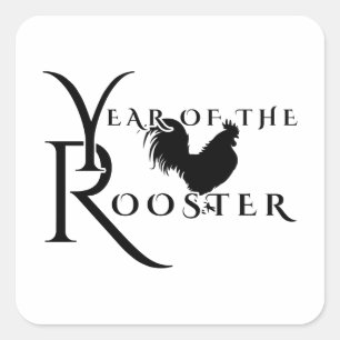 Year of the rooster square sticker