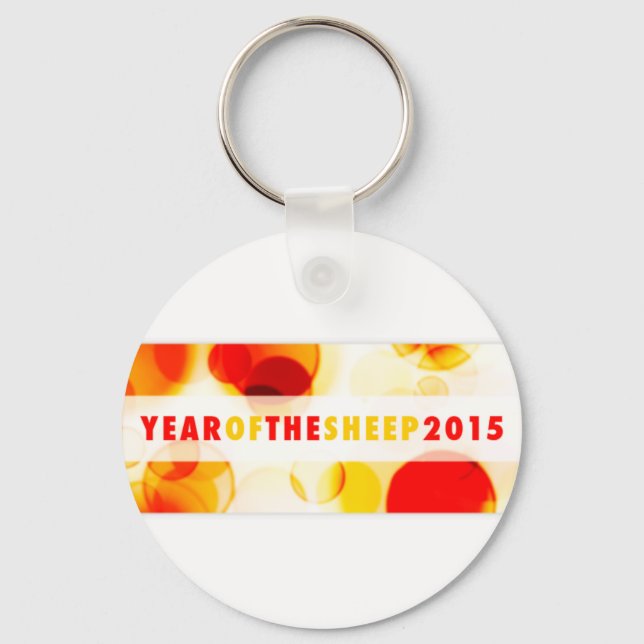 year of the sheep 2015 (bokeh) keychain (Front)
