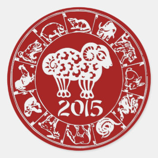 Year of The Sheep Ram Goat Classic Round Sticker