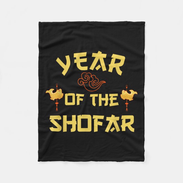 Year Of The Shofar Funny Chinese Jewish New Year H Fleece Blanket (Front)
