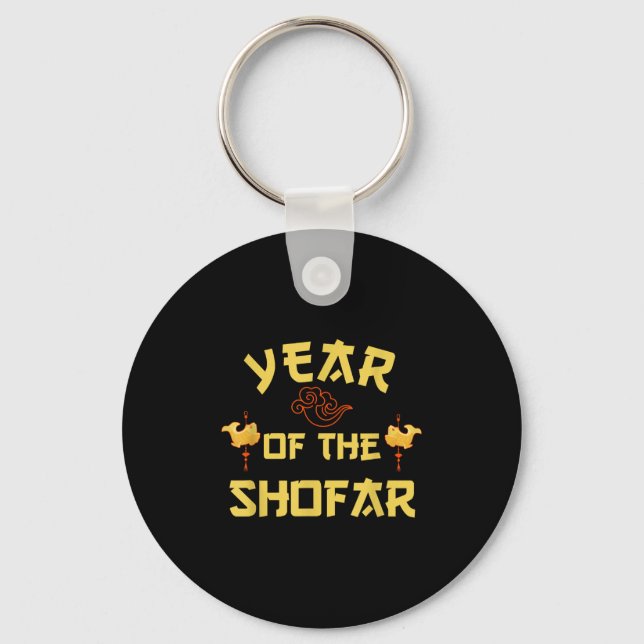 Year Of The Shofar Funny Chinese Jewish New Year H Keychain (Front)