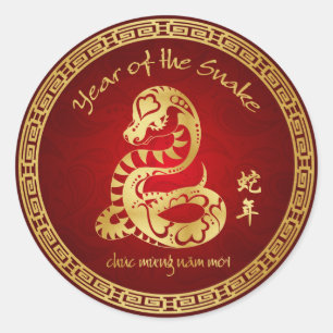 Year of the Snake 2013 - Vietnamese New Year - T Classic Round Sticker