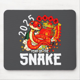 Year Of The Snake 2025 Chinese New Year 2025 Red S Mouse Pad