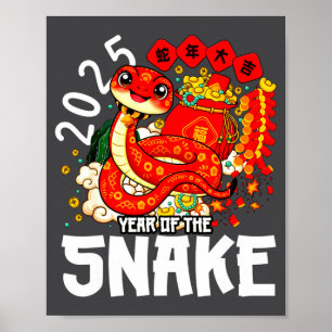 Year Of The Snake 2025 Chinese New Year 2025 Red S Poster