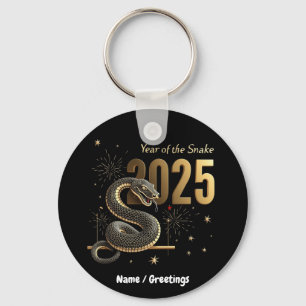 Year of the Snake 2025 Chinese Zodiac Customizable Keychain