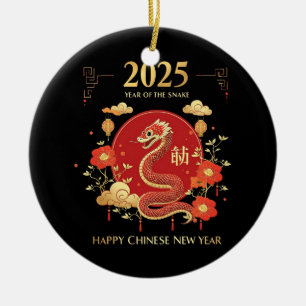 Year Of The Snake 2025 Lunar New Year Chinese New  Ceramic Ornament