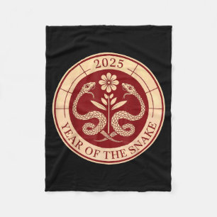 Year Of The Snake 2025 Lunar New Year Chinese New  Fleece Blanket