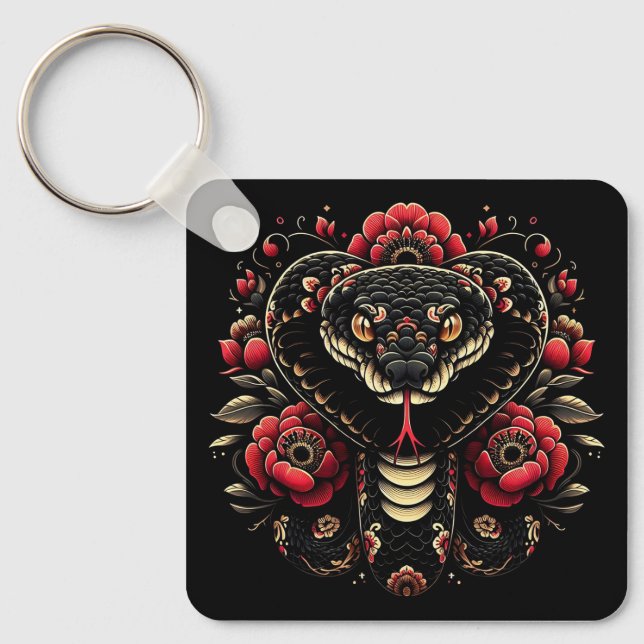 Year of the Snake 2025: Wisdom, Transformation Keychain (Front)