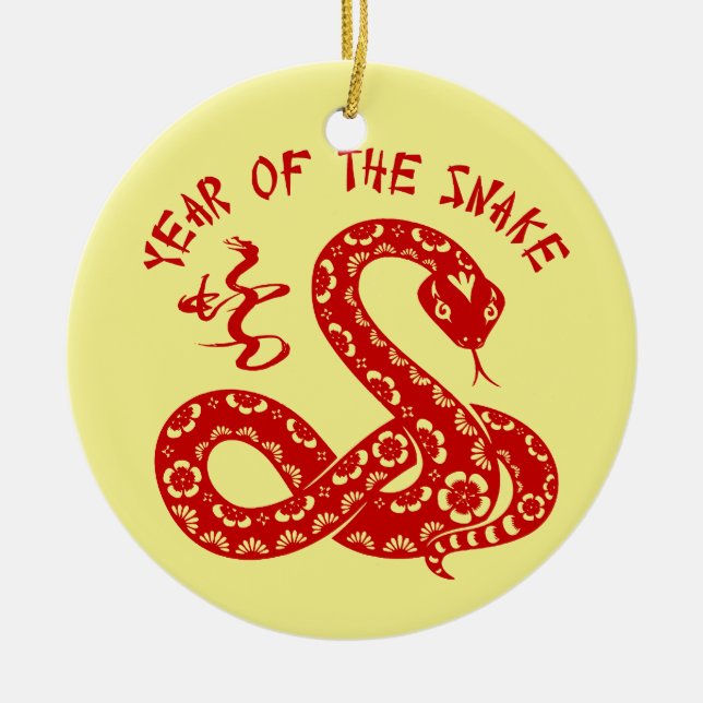 Year of The Snake Ceramic Ornament (Front)