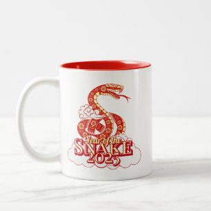 Year of the Snake Chinese New Year 2025 Two-Tone Coffee Mug