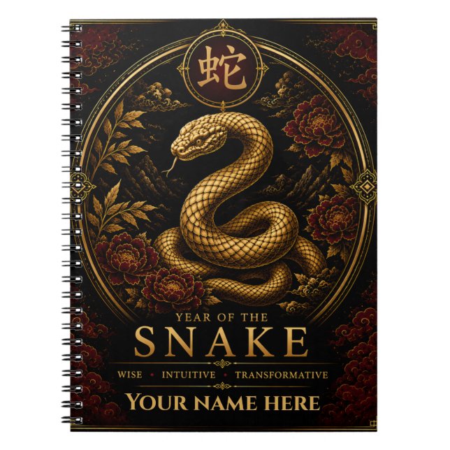 Year of the Snake Personalized Zodiac Notebook (Front)