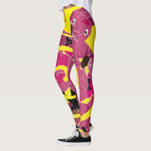 year of the snake, red floral flower snake leggings