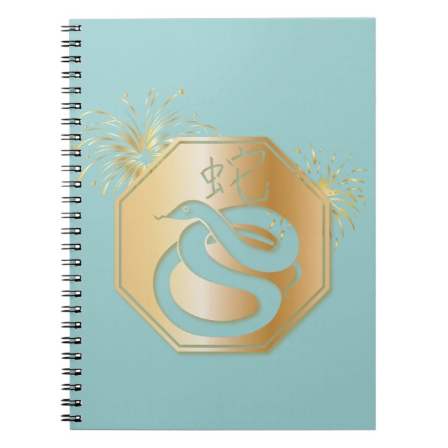 Year of the Snake With Fireworks Notebook (Front)